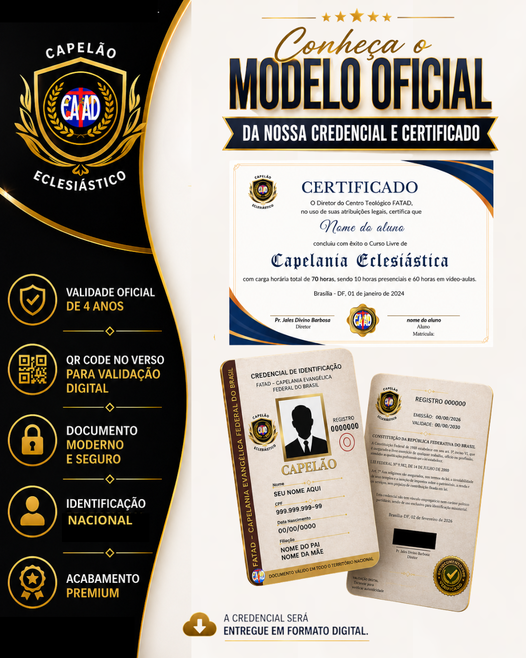 Nova Credencial de Capelania FATAD - Modelo Oficial 2026